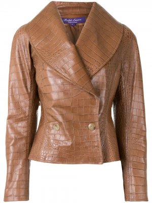 Куртка с тиснением под кожу крокодила Ralph Lauren Collection. Цвет: коричневый