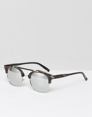 Черепаховые солнцезащитные очки в стиле ретро 7X. Цвет: коричневый