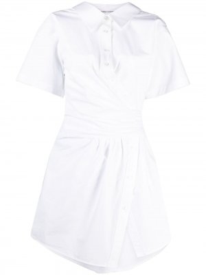 Платье-рубашка с короткими рукавами и сборками alexanderwang.t. Цвет: белый