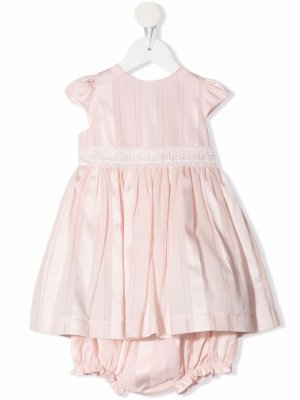 Полосатое платье с вышитым логотипом Fendi. Цвет: розовый