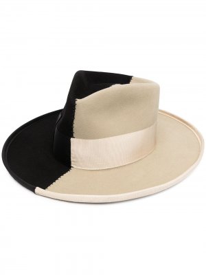 Шляпа Sauvage в стиле колор-блок Nick Fouquet. Цвет: черный