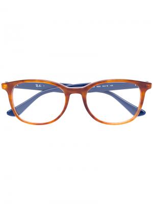 Двухцветные очки в квадратной оправе Ray-Ban. Цвет: синий
