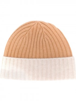 Трикотажная шапка в рубчик N.Peal. Цвет: нейтральные цвета
