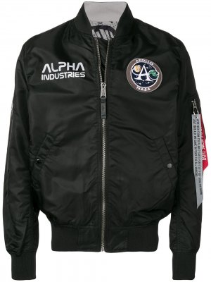Куртка-бомбер с нашивкой-логотипом Alpha Industries. Цвет: черный