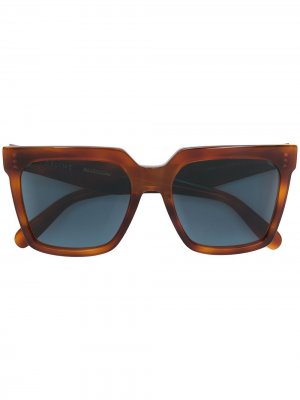 Солнцезащитные очки в квадратной оправе Celine Eyewear. Цвет: коричневый