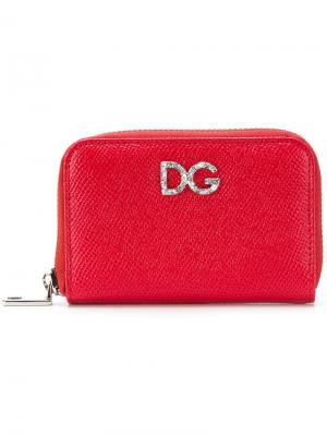 Маленький кошелек с круговой молнией Dolce & Gabbana. Цвет: красный