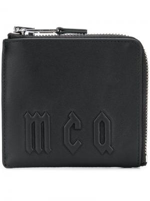 Кошелек с круговой молнией и логотипом McQ Alexander McQueen. Цвет: черный
