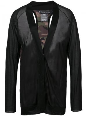 Прозрачная блузка Thomas Wylde. Цвет: чёрный