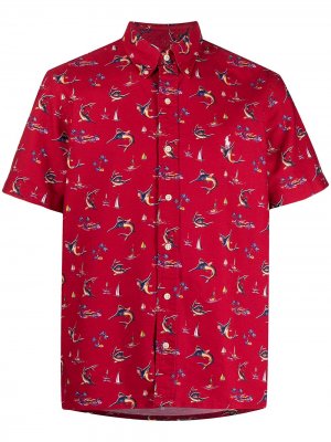 Рубашка с короткими рукавами и принтом Polo Ralph Lauren. Цвет: красный