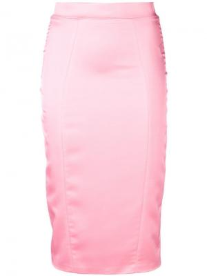 Приталенная юбка миди Murmur. Цвет: розовый