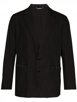 Пиджак с окантовкой в полоску Dolce & Gabbana. Цвет: черный