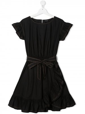 Платье с контрастной отделкой Monnalisa. Цвет: черный