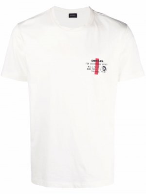 Logo-print cotton T-shirt Diesel. Цвет: белый