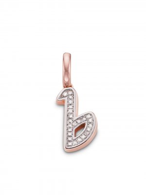 Подвеска в форме буквы B с бриллиантами Monica Vinader. Цвет: розовый