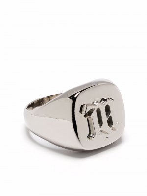 Серебряное кольцо с монограммой MISBHV. Цвет: серебристый