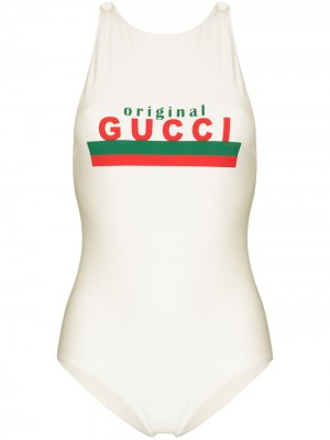 Купальник с принтом Original Gucci. Цвет: белый