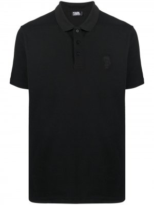 Рубашка поло с вышитым логотипом Karl Lagerfeld. Цвет: черный
