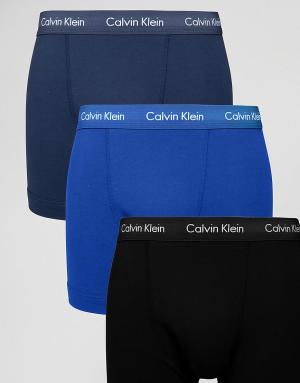 Набор из 3 боксеров-брифов эластичного хлопка Calvin Klein. Цвет: мульти