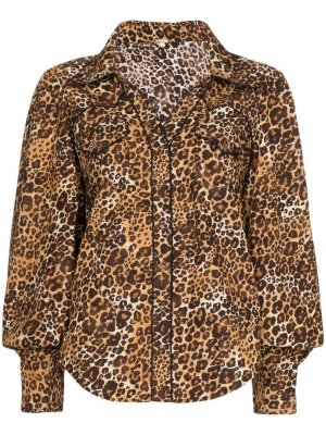 Блузка с леопардовым принтом Johanna Ortiz. Цвет: коричневый