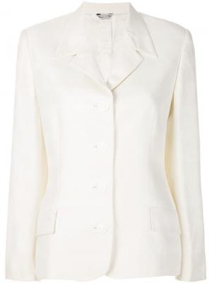 Пиджак с заостренными отворотами Versace Pre-Owned. Цвет: белый