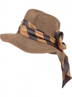 Декорированная шляпа Fendi. Цвет: коричневый