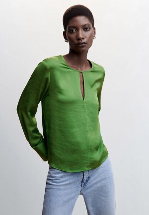Блуза Mango. Цвет: зеленый