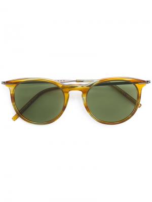 Солнцезащитные очки в круглой черепаховой оправе Tomas Maier Eyewear. Цвет: нейтральные цвета