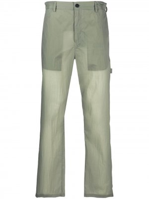 Полупрозрачные прямые брюки Craig Green. Цвет: зеленый