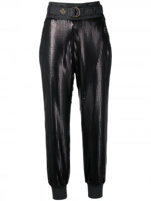 Укороченные брюки с пайетками Mr & Mrs Italy. Цвет: черный