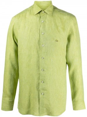 Рубашка с вышивкой Pegaso Etro. Цвет: зеленый