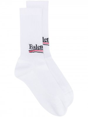 Носки с логотипом Balenciaga. Цвет: белый