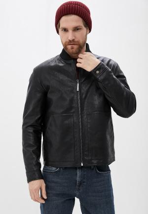 Куртка кожаная Trussardi Jeans. Цвет: черный
