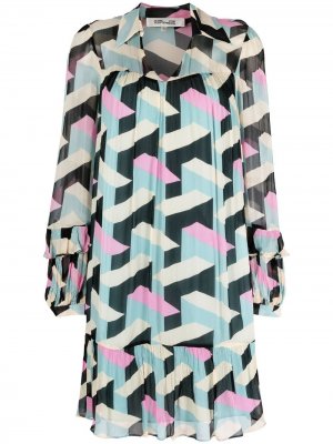 Платье-рубашка с геометричным принтом DVF Diane von Furstenberg. Цвет: черный