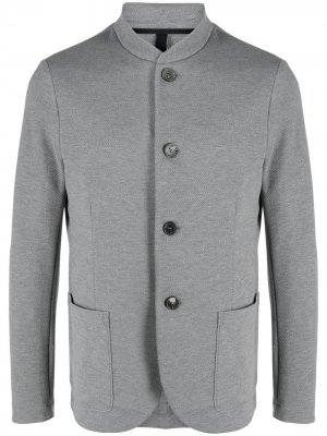 Однобортный пиджак с воротником-стойкой Harris Wharf London. Цвет: серый