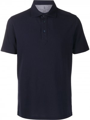 Рубашка-поло с короткими рукавами Brunello Cucinelli. Цвет: синий