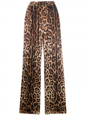 Брюки прямого кроя с леопардовым принтом Dolce & Gabbana. Цвет: нейтральные цвета