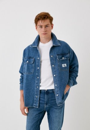 Рубашка джинсовая Calvin Klein Jeans. Цвет: синий