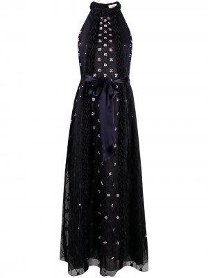 Платье Pixie с цветочной вышивкой Temperley London. Цвет: синий