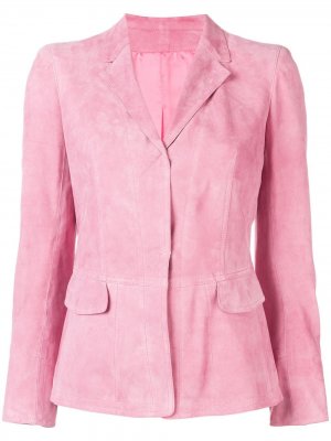 Приталенный замшевый пиджак Sylvie Schimmel. Цвет: розовый