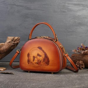 Женские сумки из натуральной кожи с рисунком панды, винтажные дизайнерские на ремне, брендовая модная сумка через плечо GZW Baellerry