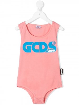 Топ без рукавов с логотипом Gcds Kids. Цвет: розовый