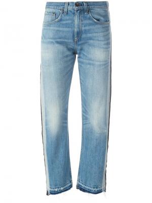 Укороченные джинсы с лампасами Rag & Bone /Jean. Цвет: синий