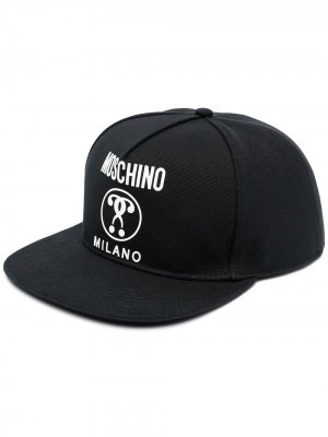 Шестипанельная кепка с логотипом Moschino. Цвет: черный
