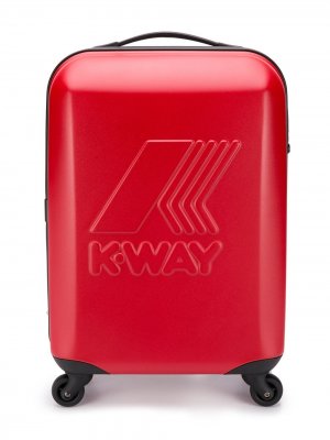Чемодан с тисненым логотипом K Way Kids. Цвет: красный