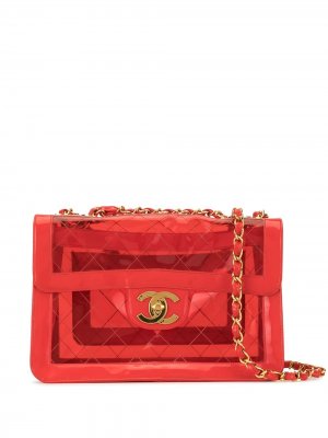 Стеганая сумка на плечо с цепочкой Chanel Pre-Owned. Цвет: красный