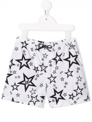 Плавки-шорты с принтом Dolce & Gabbana Kids. Цвет: белый
