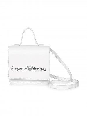 Сумка на плечо с логотипом Emporio Armani Kids. Цвет: белый