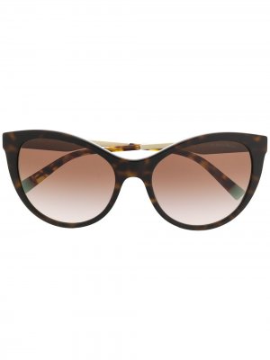 Солнцезащитные очки в оправе кошачий глаз Tiffany & Co Eyewear. Цвет: коричневый