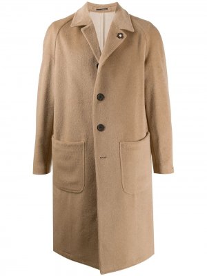 Однобортное пальто Lardini. Цвет: коричневый
