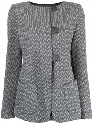 Однобортный приталенный пиджак Emporio Armani. Цвет: серый